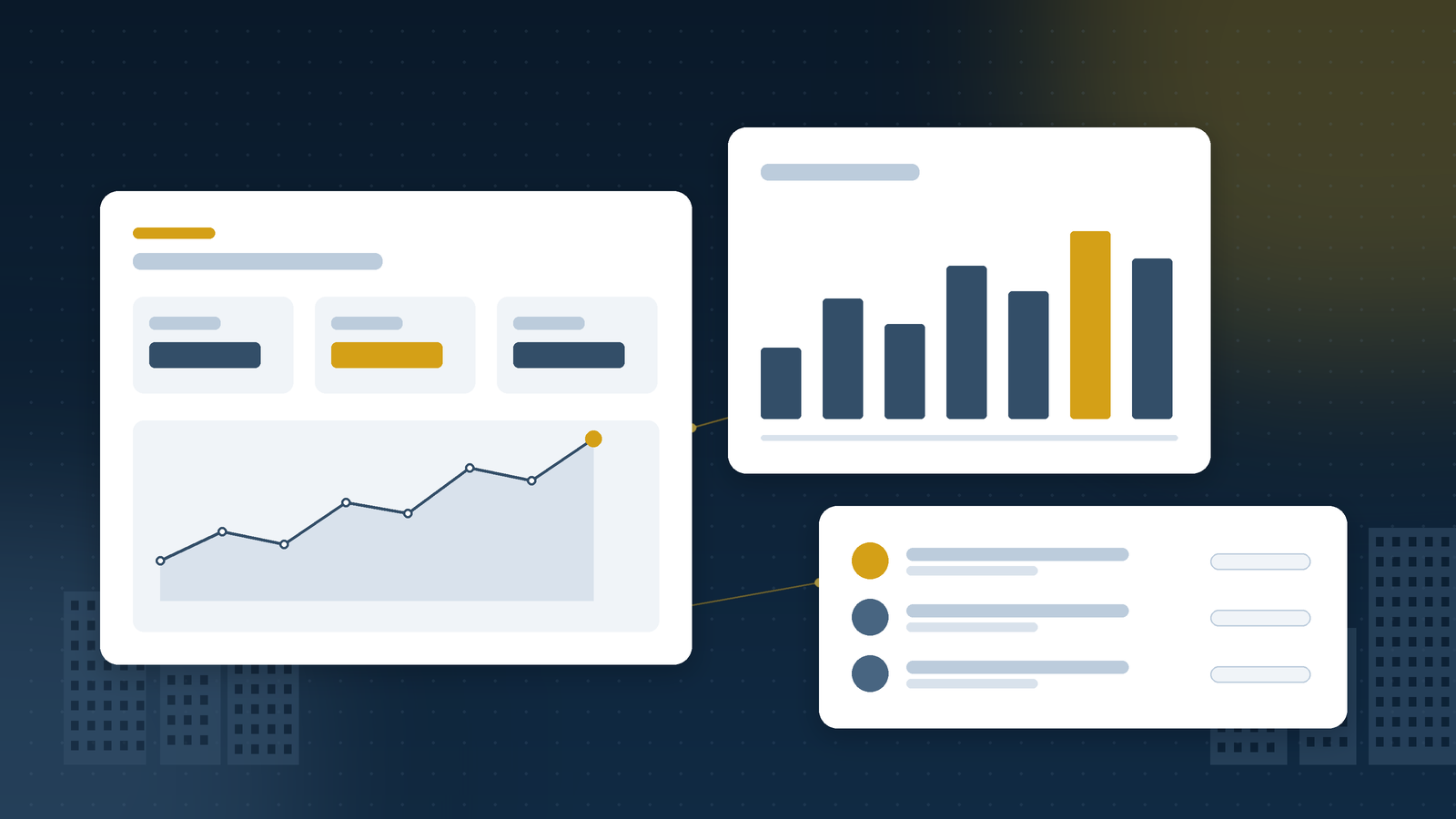 AgoraAxis Portal dashboards showing association financials, message volume, and an owner roster